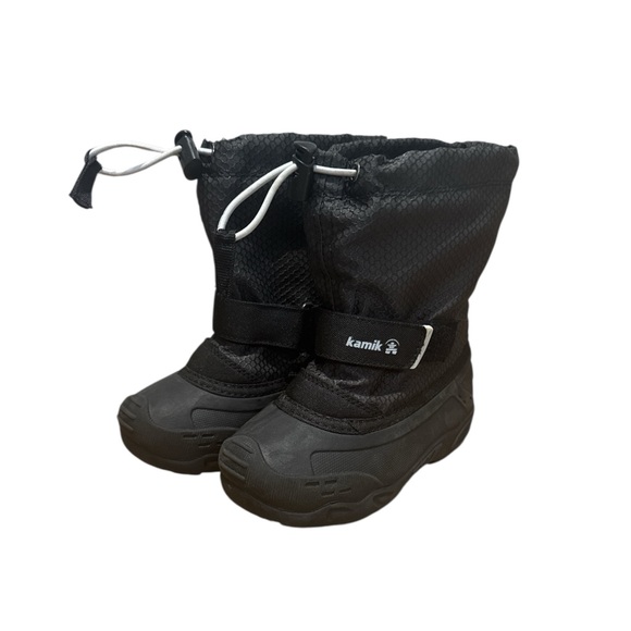 Kamik Size 10 Kids Black Waterproof Winter Snow Boots - Picture 1 of 11